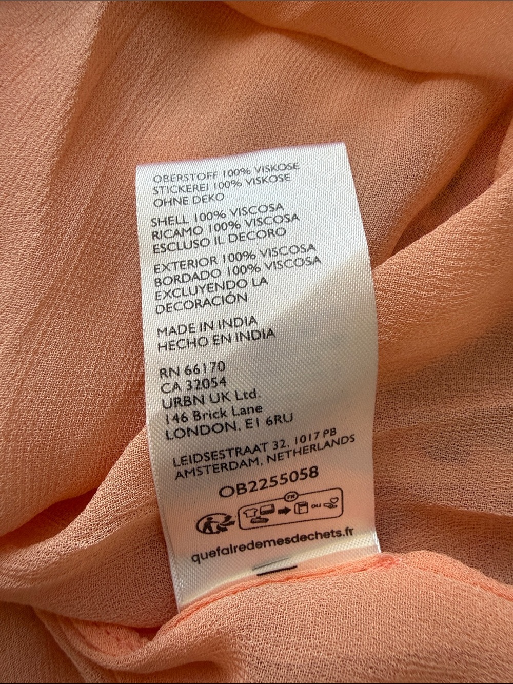 Free People Marney Mini Peach Floral Off-Shoulder dress or tunic size Small - Picture 6 of 7